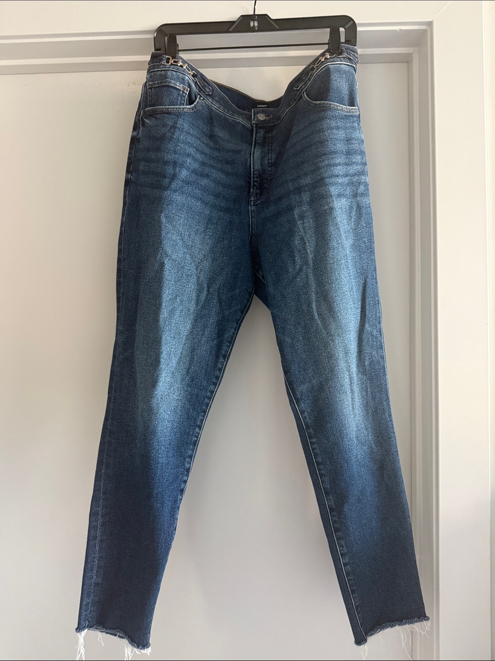 Express Dark Blue Skinny High-Rise Jeans